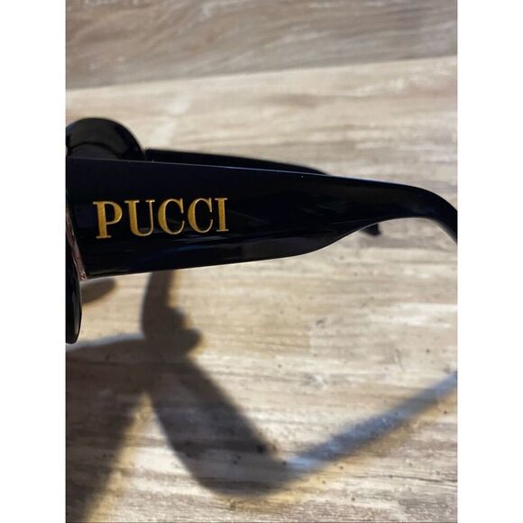 Emilio Pucci Black & Gold Cat Eye Round Sunglasses main image 11